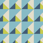 Fresh Geometric Triangle Pattern  Sky Blue Lemon Yellow and Navy Coffee Mug Gallery Image 2
