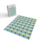Fresh Geometric Triangle Pattern  Sky Blue Lemon Yellow and Navy Jigsaw Puzzle Gallery Image 2