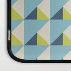 Fresh Geometric Triangle Pattern  Sky Blue Lemon Yellow and Navy Laptop Sleeve Gallery Image 3
