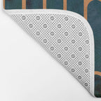 Art Deco Blue Teal Marble and Metallic Copper Marbled Pattern Bath Mat Gallery Image 2