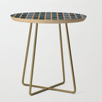Art Deco Blue Teal Marble and Metallic Copper Marbled Pattern Side Table Gallery Image 1