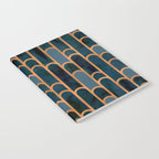 Art Deco Blue Teal Marble and Metallic Copper Marbled Pattern Notebook Gallery Image 2