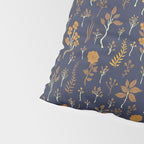 Navy Blue & Mustard Yellow Floral Pattern Pillow Sham Gallery Image 4