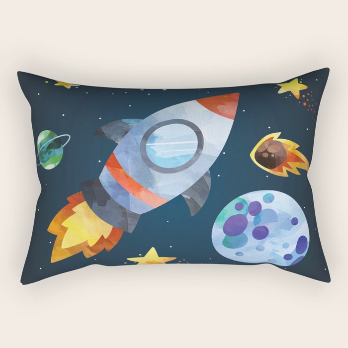 Space rocket Rectangular Pillow Gallery Image 1