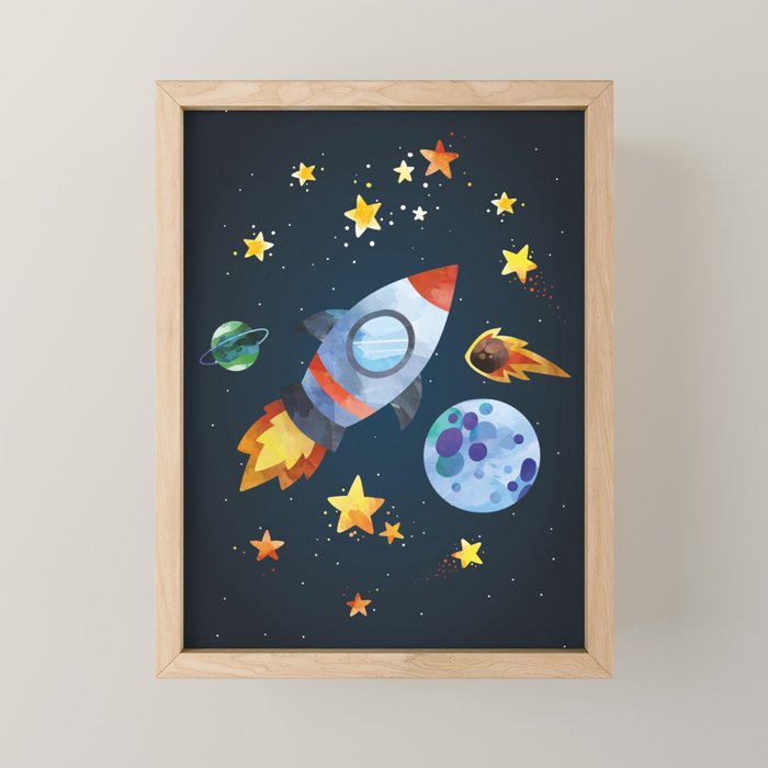 Space rocket Mini Art Print Gallery Image 1
