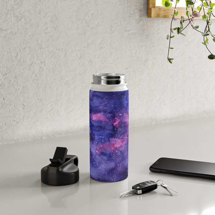 Galaxy Pattern Watercolor Water Bottle Gallery Image 4