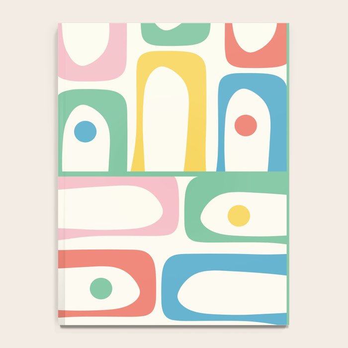 Mid Century Modern Piquet Abstract Multi Cheerful Contemporary Colorful Pattern Notebook Gallery Image 4