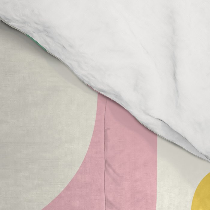 Mid Century Modern Piquet Abstract Multi Cheerful Contemporary Colorful Pattern Comforter Gallery Image 4