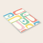 Mid Century Modern Piquet Abstract Multi Cheerful Contemporary Colorful Pattern Notebook Gallery Image 3
