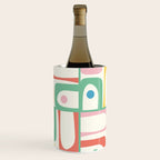Mid Century Modern Piquet Abstract Multi Cheerful Contemporary Colorful Pattern Wine Chiller Gallery Image 1