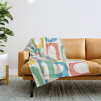Mid Century Modern Piquet Abstract Multi Cheerful Contemporary Colorful Pattern Throw Blanket Gallery Image 1