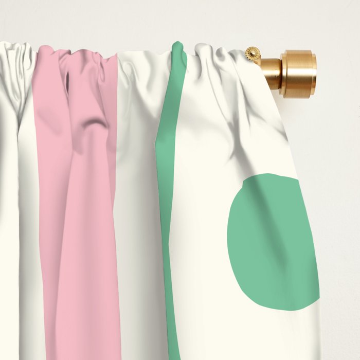 Mid Century Modern Piquet Abstract Multi Cheerful Contemporary Colorful Pattern Window Curtain Gallery Image 2