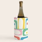 Mid Century Modern Piquet Abstract Multi Cheerful Contemporary Colorful Pattern Wine Chiller Gallery Image 3