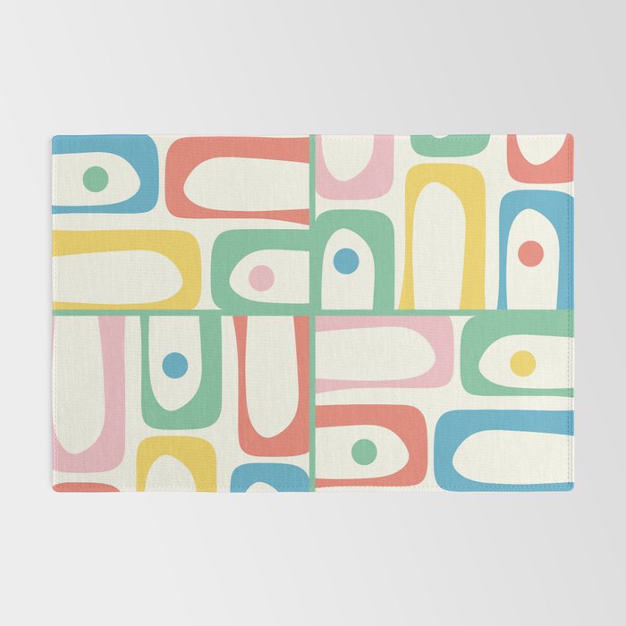 Mid Century Modern Piquet Abstract Multi Cheerful Contemporary Colorful Pattern Rug Gallery Image 2