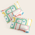 Mid Century Modern Piquet Abstract Multi Cheerful Contemporary Colorful Pattern Pillow Sham Gallery Image 3