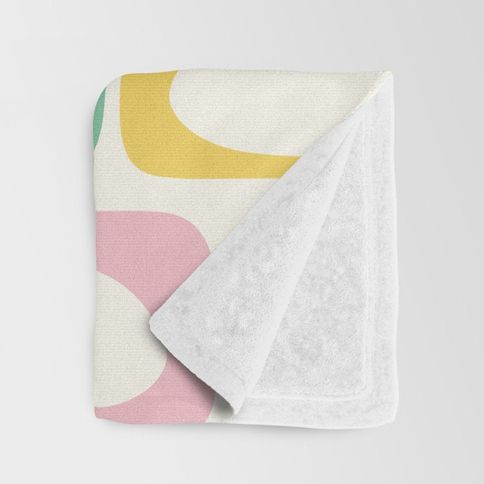 Mid Century Modern Piquet Abstract Multi Cheerful Contemporary Colorful Pattern Throw Blanket Gallery Image 3