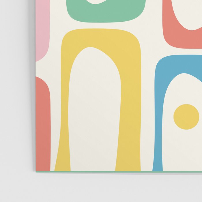 Mid Century Modern Piquet Abstract Multi Cheerful Contemporary Colorful Pattern Poster Gallery Image 3