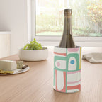 Mid Century Modern Piquet Abstract Multi Cheerful Contemporary Colorful Pattern Wine Chiller Gallery Image 4