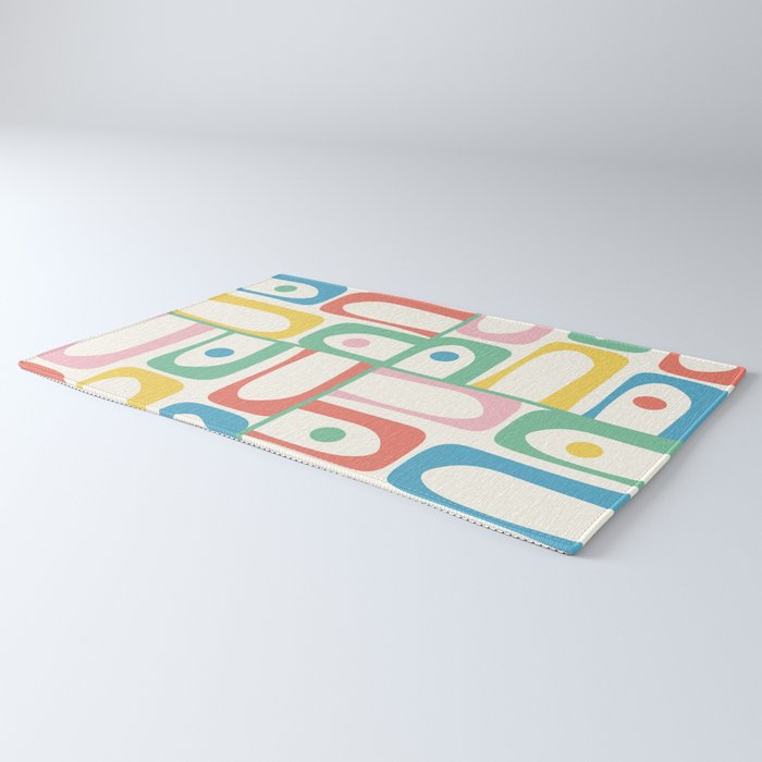 Mid Century Modern Piquet Abstract Multi Cheerful Contemporary Colorful Pattern Rug Gallery Image 3