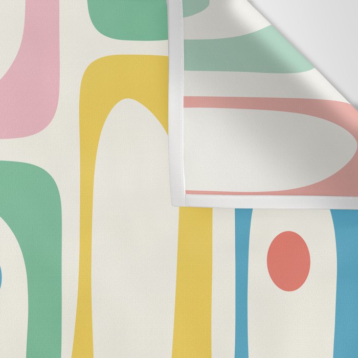 Mid Century Modern Piquet Abstract Multi Cheerful Contemporary Colorful Pattern Wall Tapestry Gallery Image 3