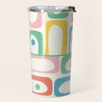 Mid Century Modern Piquet Abstract Multi Cheerful Contemporary Colorful Pattern Travel Mug Gallery Image 2