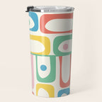Mid Century Modern Piquet Abstract Multi Cheerful Contemporary Colorful Pattern Travel Mug Gallery Image 3