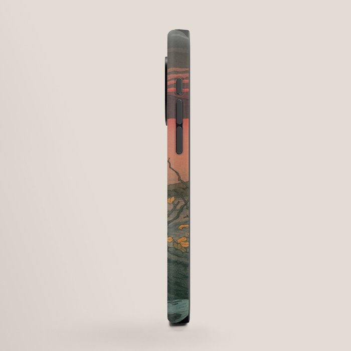 Sunset At Lake Towada, Nenokuchi - Vintage Japanese Woodblock Print Art By Hasui Kawase, 1930's. iPhone Case Gallery Image 2
