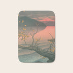 Sunset At Lake Towada, Nenokuchi - Vintage Japanese Woodblock Print Art By Hasui Kawase, 1930's. Bath Mat Gallery Image 1