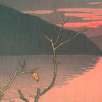 Sunset At Lake Towada, Nenokuchi - Vintage Japanese Woodblock Print Art By Hasui Kawase, 1930's. Coffee Mug Gallery Image 2