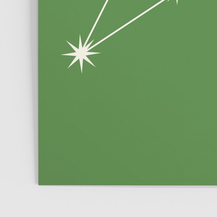 Leo Zodiac Star Constellation Line Art Kelly Green Poster Gallery Image 3