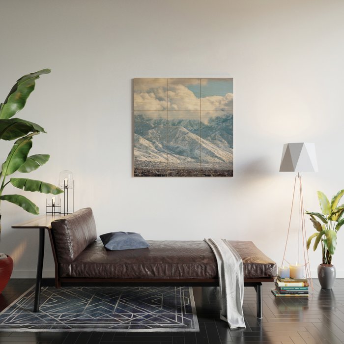 Snowstorm in Salt Lake City Wood Wall Art Gallery Image 2