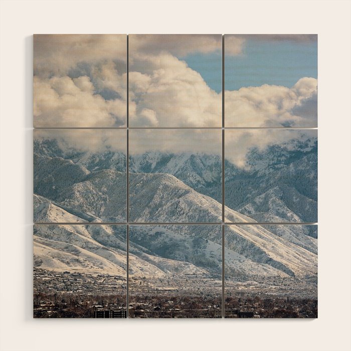 Snowstorm in Salt Lake City Wood Wall Art Gallery Image 1