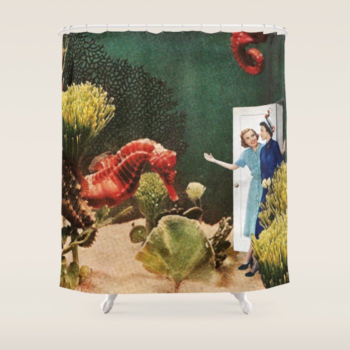 Under the Sea // Seahorses Shower Curtain Gallery Image 1
