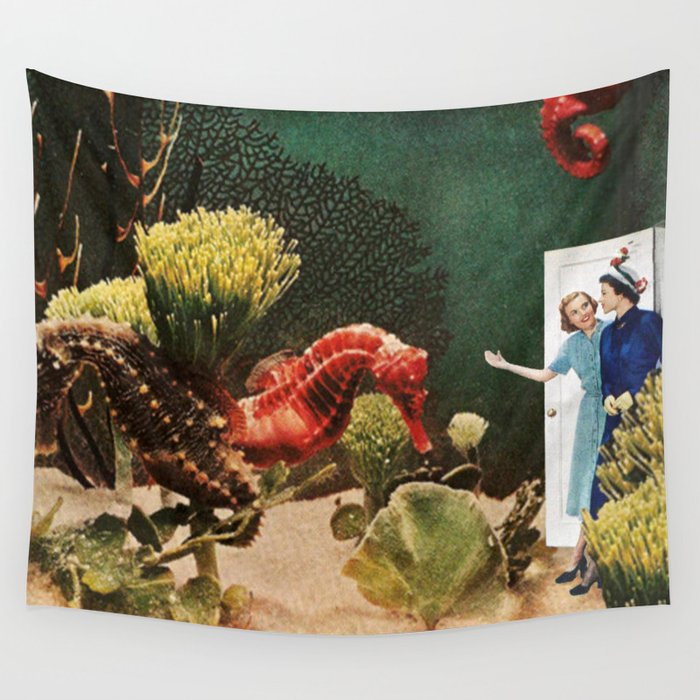 Under the Sea // Seahorses Wall Tapestry Gallery Image 4