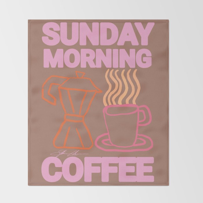 Sunday Morning Coffee Inspired by PANTONE 17 1230 Mocha Mousse Throw Blanket Gallery Image 2