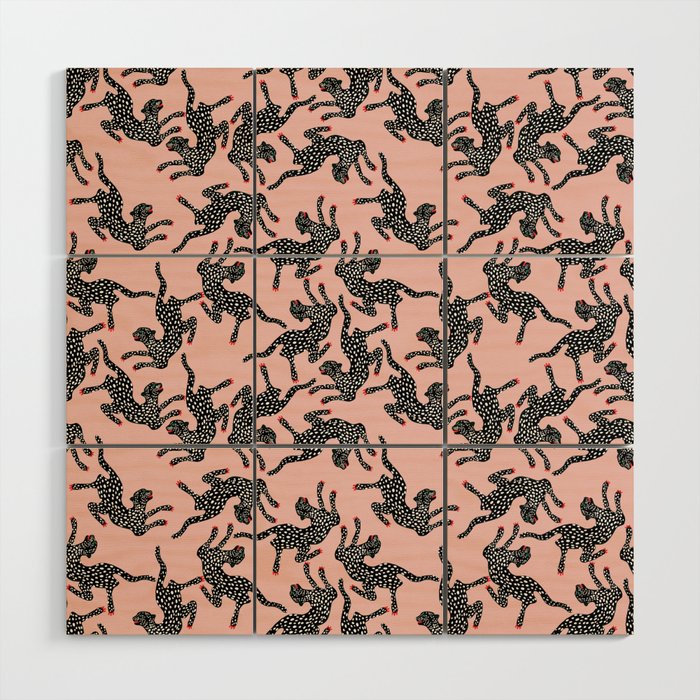 Black cheetah dance Wood Wall Art Gallery Image 1