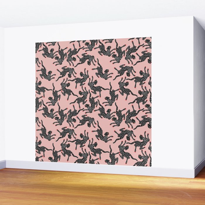 Black cheetah dance Wall Mural Gallery Image 2