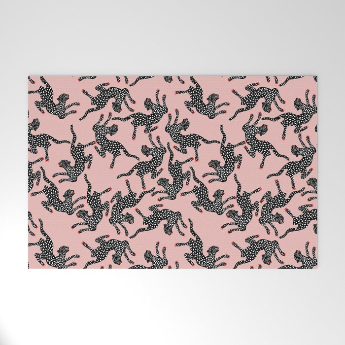 Black cheetah dance Welcome Mat Gallery Image 1