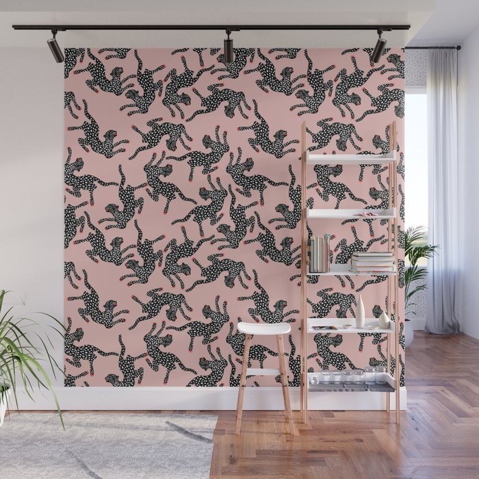 Black cheetah dance Wall Mural Gallery Image 1