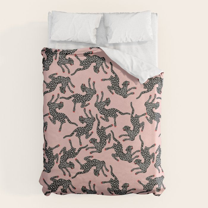 Black cheetah dance Duvet Cover Gallery Image 6