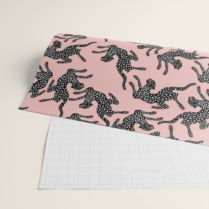 Black cheetah dance Wrapping Paper Gallery Image 2