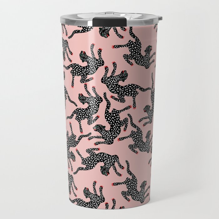 Black cheetah dance Travel Mug Gallery Image 1