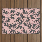 Black cheetah dance Outdoor Rug Gallery Image 1