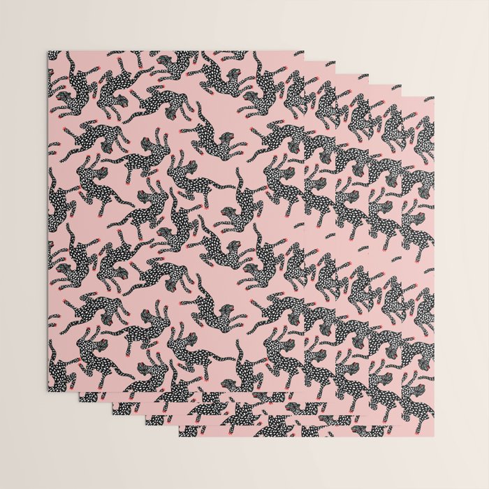 Black cheetah dance Wrapping Paper Gallery Image 3