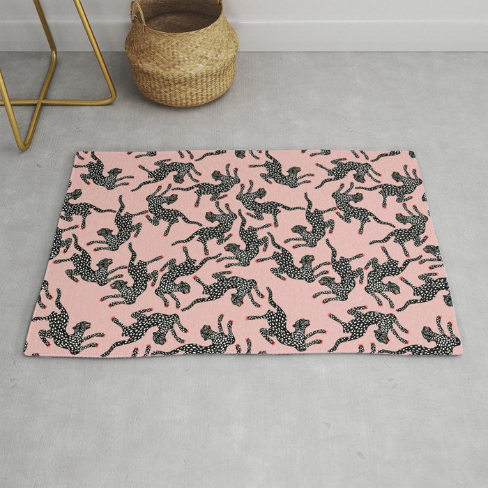 Black cheetah dance Rug Gallery Image 1