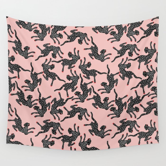 Black cheetah dance Wall Tapestry Gallery Image 4