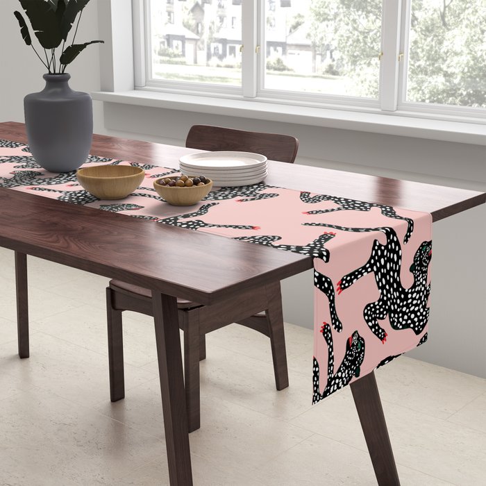 Black cheetah dance Table Runner Gallery Image 2