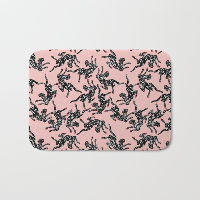 Black cheetah dance Bath Mat Gallery Image 1