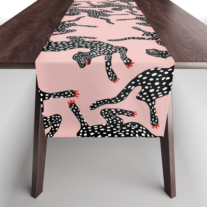 Black cheetah dance Table Runner Gallery Image 1