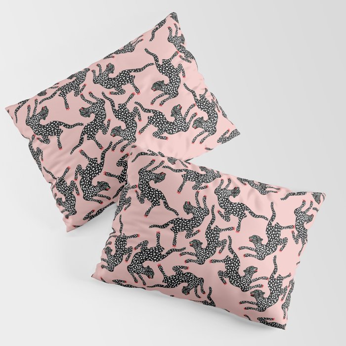 Black cheetah dance Pillow Sham Gallery Image 1